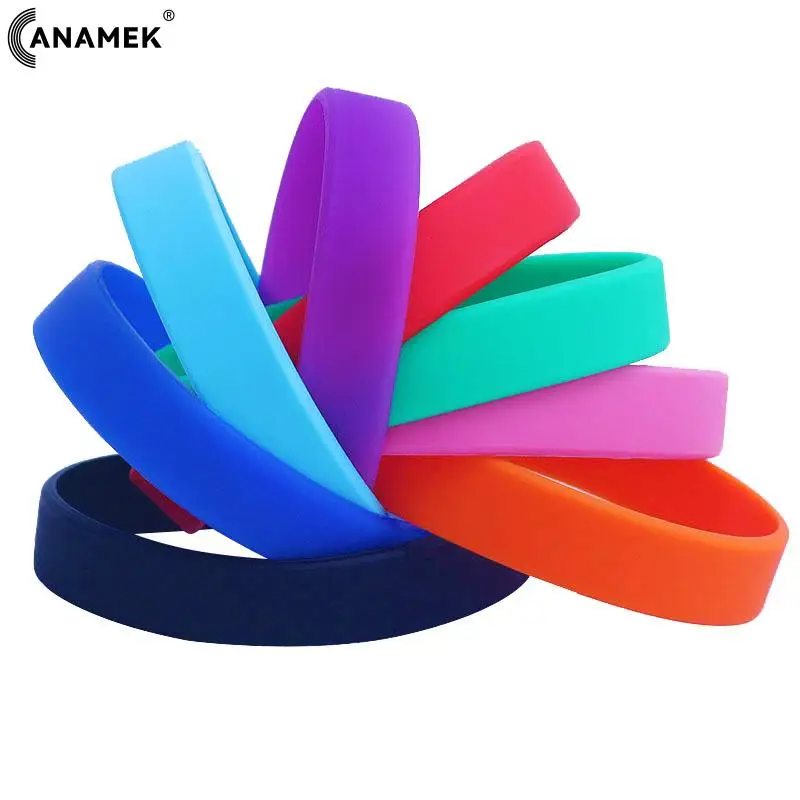 Silicone Rubber Wristband Flexible Wrist Band Cuff Bracelet Women Men Sports Casual Bangle Birthday Party Events Anti-lost Band