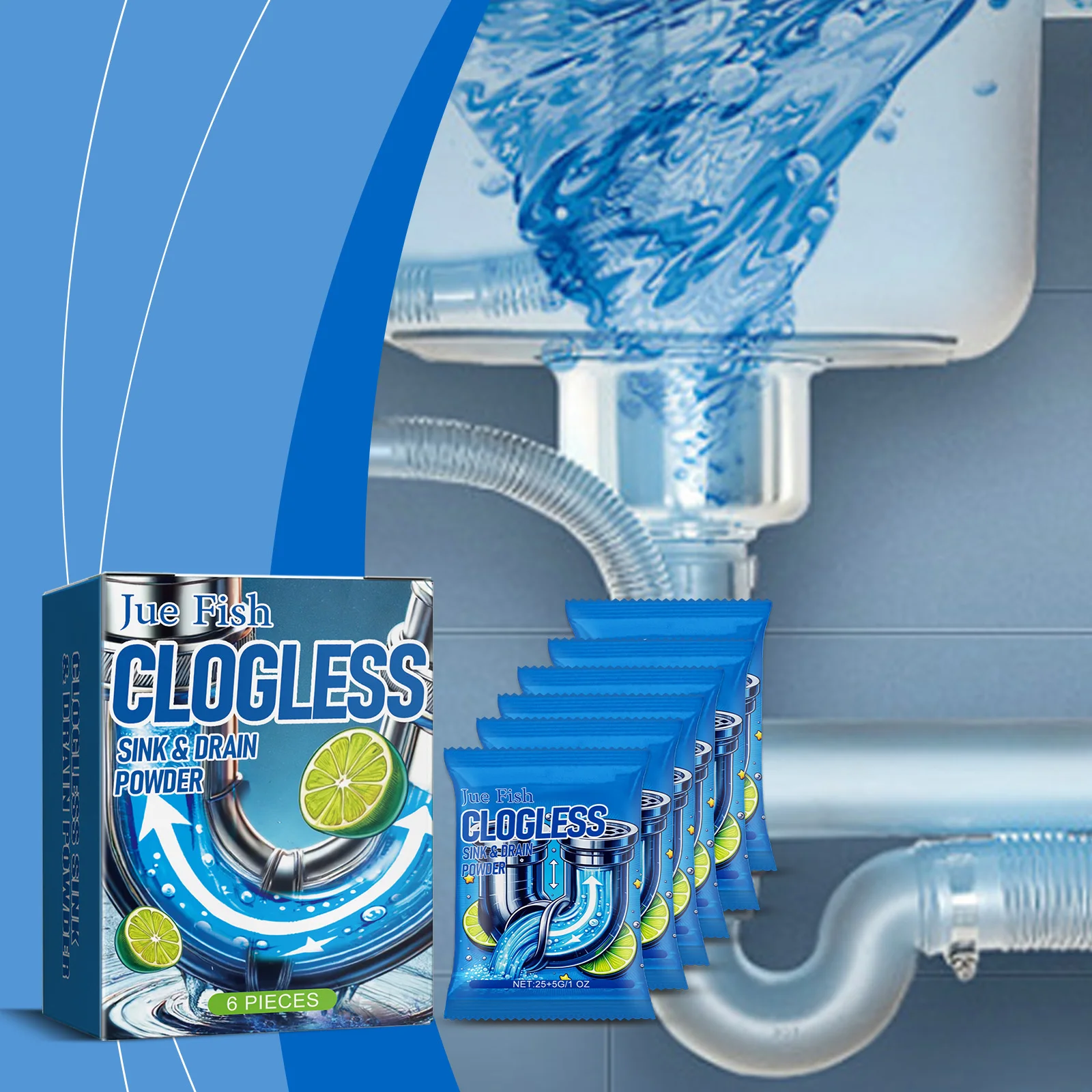 

Pipeline Dredging Powder Dissolves Blockages Cleans Grease And Dirt Eliminates Odors Prevent Secondary Blockage Of Kitchen Drain