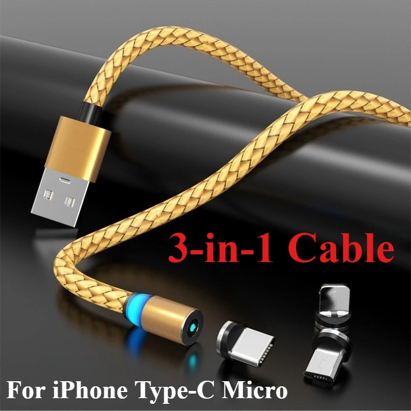 

Magnetic Data Cable 1m Cable Suitable for IPhone Samsung Xiaomi Android Car Magnetic Fast Charging Mobile Phone Charging Cable