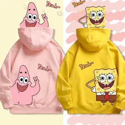 Animation Spongebob Squarepants Cartoon Polyester Sweater for Autumn and Winter Thin or Fleeced Long-Sleeved Hooded Sweatshirt