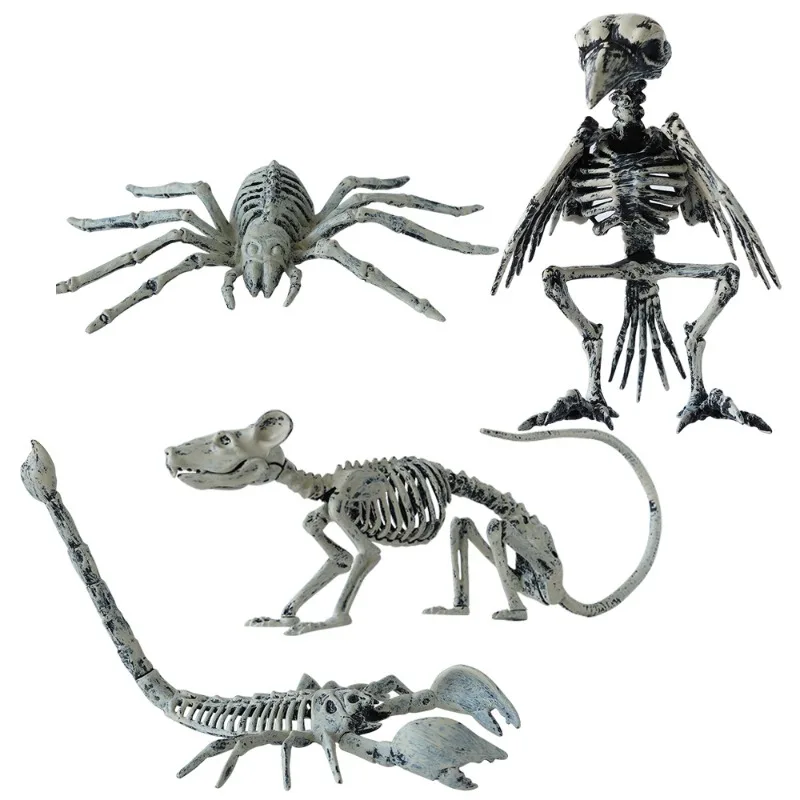 

Halloween Animal Skeleton Decration Horror Mouse Skeleton Simulation Realistic Bones Scary Halloween Party Props
