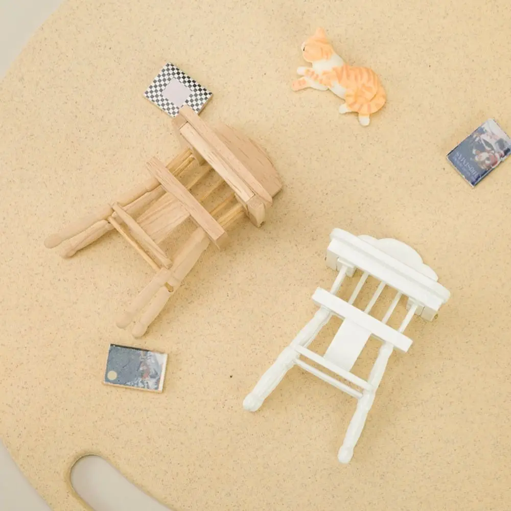 Mini Dollhouse Miniature Furniture 9 Styles Handrail Model Simulation Table Chairs 1/12 Doll House Decoration Accessories