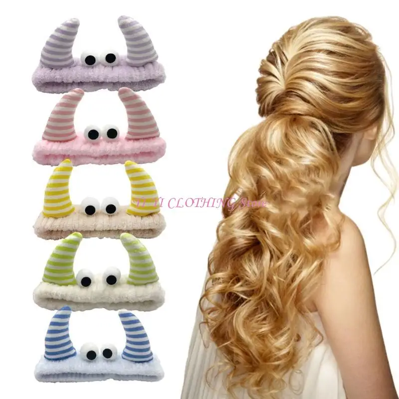 

N5KF Funny Cartoon Headpiece with Horns for Party Prom Birthday Hair Bands Headwear