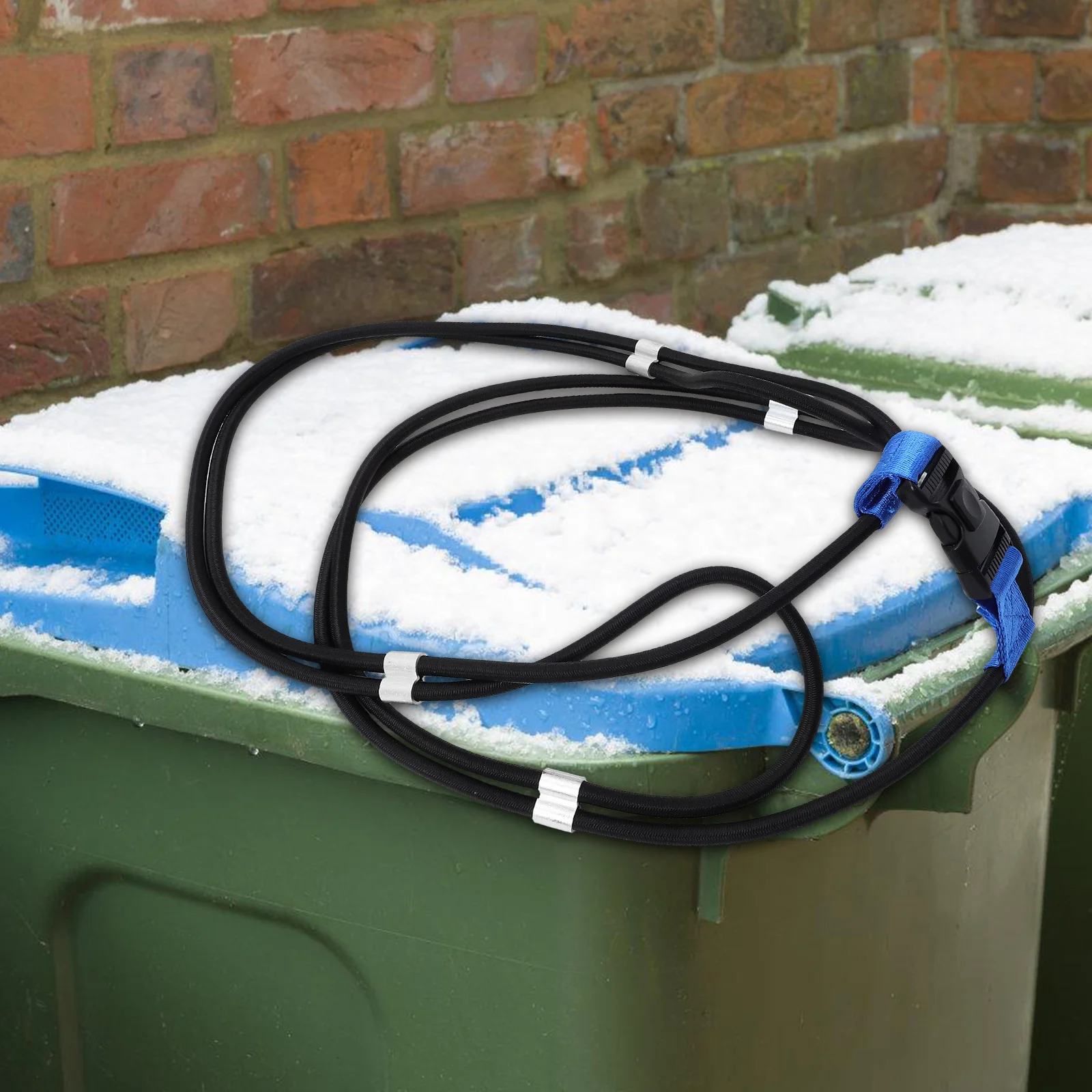 

Outdoor Trash Can Lock Elastic Strap Heavy Duty Garbage Bin Lid Holder for Animals Windproof Trash Can Locks Garbage for Animals