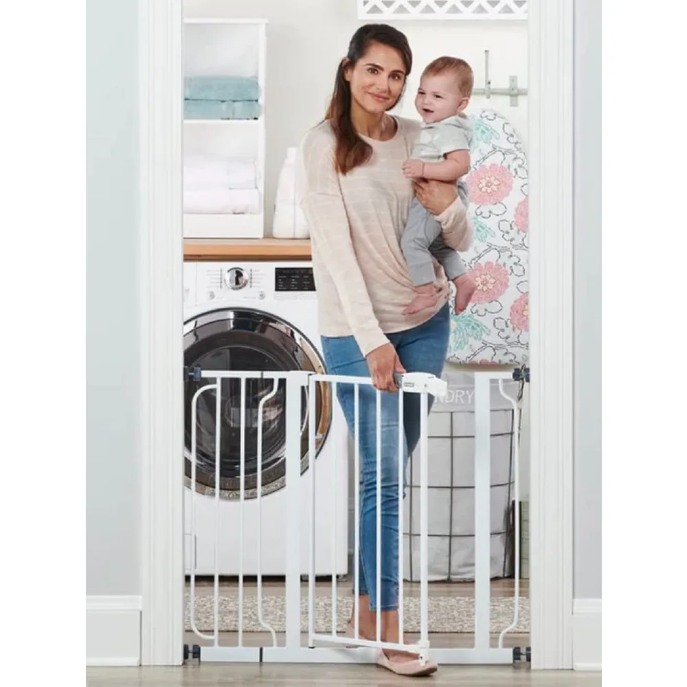 Easy Step 38.5-Inch Wide Walk Thru Baby Gate, Includes 6-Inch Extension Kit, Pressure Mount Kit