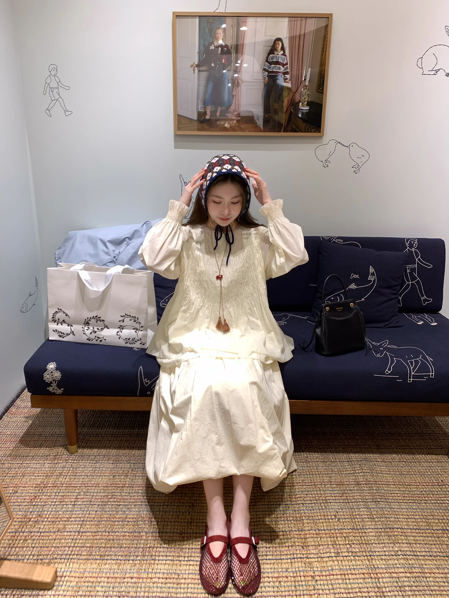 

Официальная свободная двухслойная плиссированная рубашка Realzz с длинным рукавом и круглым вырезом, средней длины, повседневная, свободного кроя