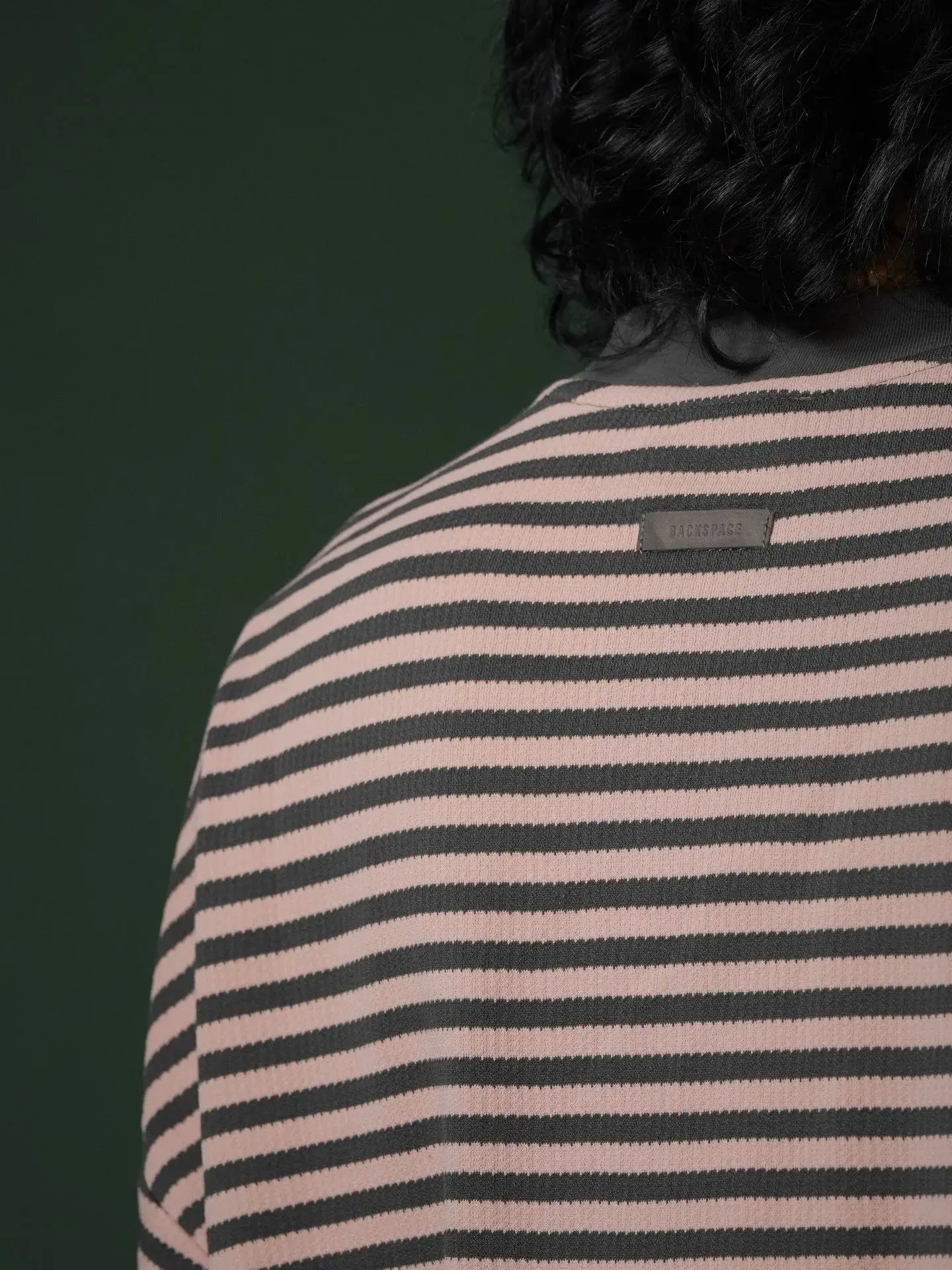 A NEW STUDIO designer's original trendy brand wide-fit oversized horizontal-striped long-sleeved T-shirt