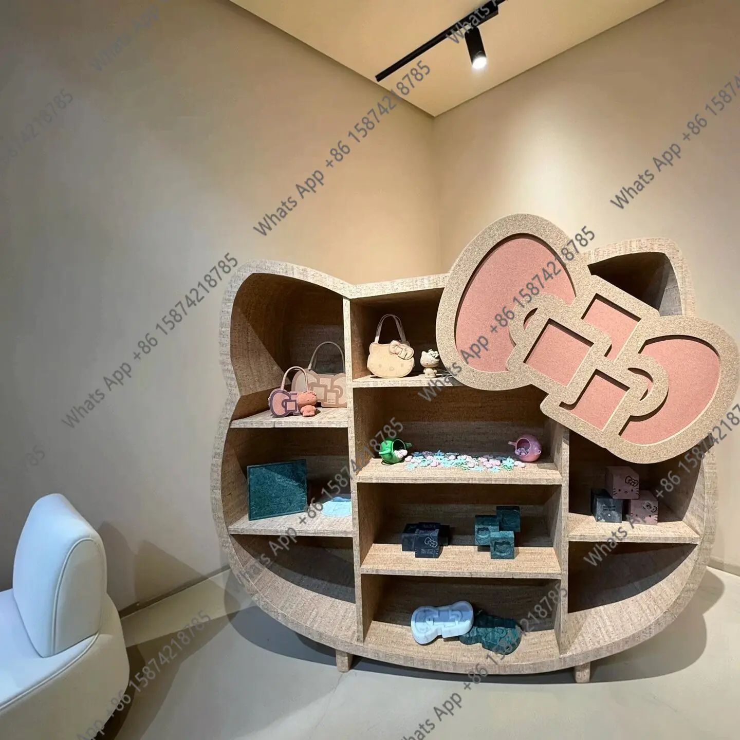 Creative Kitty cat shape bookshelf Library floor-to-ceiling personalized picture book shelf Sales office  Animal bookcase
