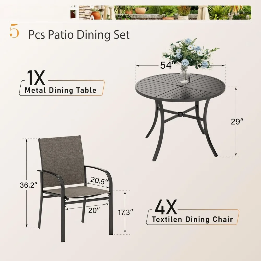 7 Pieces Outdoor Table and Chairs,54