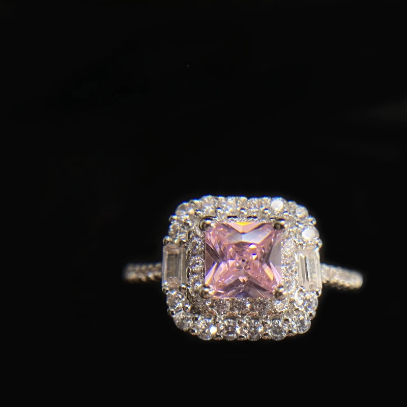 

MDLFES Moissan Diamond Style Amazon Новая Европа и Америка Принцесса Розовое сияющее кольцо Asche