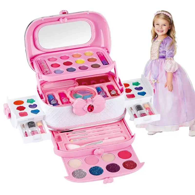 

Kids Makeup Kit 24pcs Washable Makeup Set Toy Washable Cosmetic Toy Beauty Set For Pretend Play Girls Vanity Set Creative