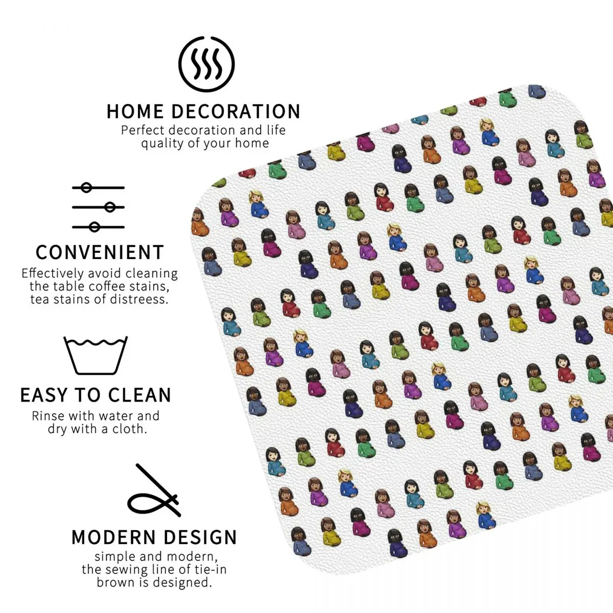 دريك معتمد عاشق الصبي الوقايات المطبخ المفارش كوب عازل مقاوم للماء الحصير القهوة ديكور المنزل أدوات المائدة منصات مجموعة من 4