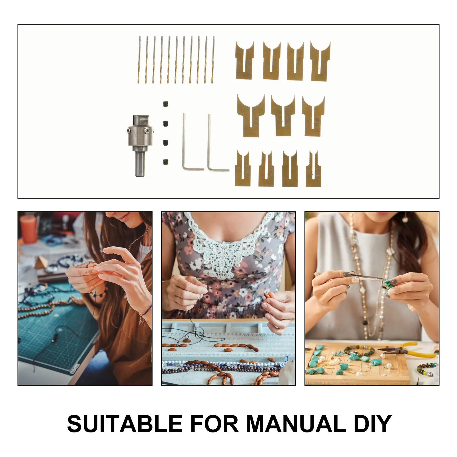 24pcs High Quality Bead Knife Wood Ring Maker Set Craft DIY Jewelry Tools Kit Ring Drill Bit Bead Bit Woodworking Tool Buddha