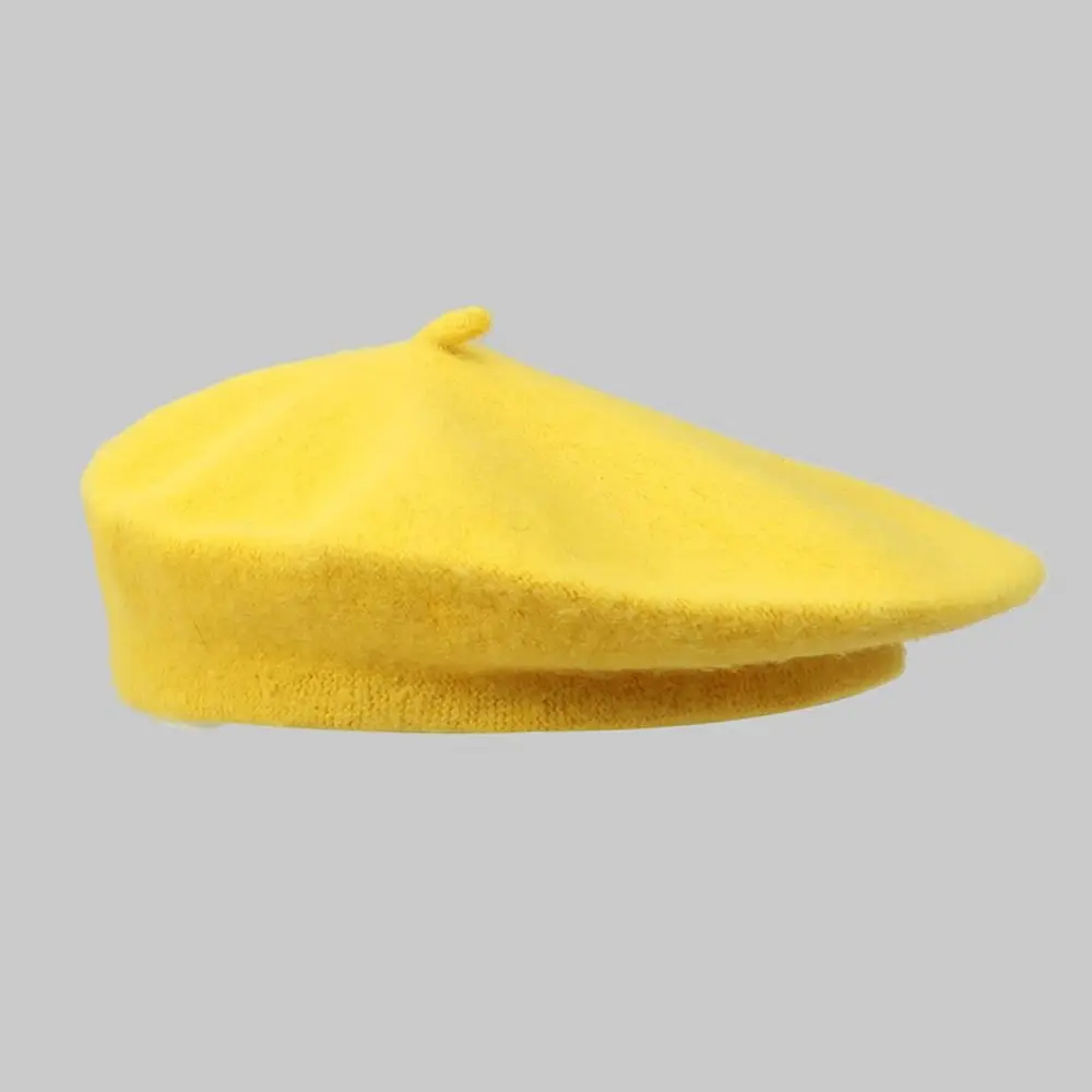 Solid Color Retro Elegant Winter Wool Felt French Artist Beret Hat All Match for Women Warm Spring Autumn Winter Casual Party
