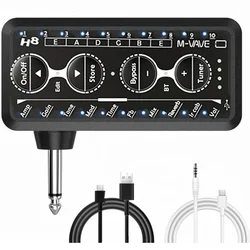 M-VAVE H8 Guitar Plug Amp Wireless Mini Amplifier System Guitar Headphone Speakers Pa-1 Acoustic Electric Bass Effect Pedal