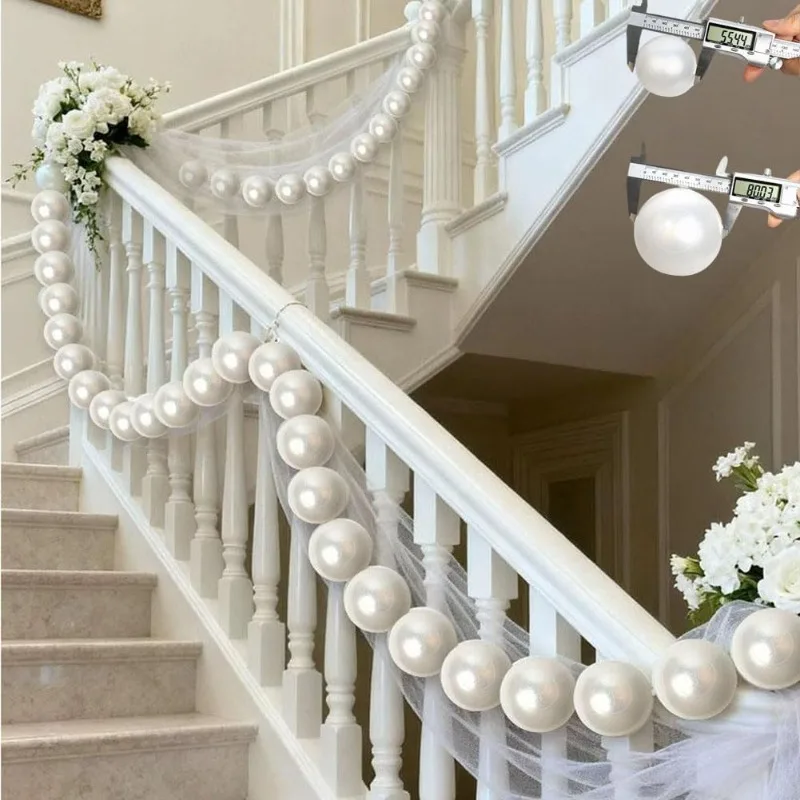 10/30 Stück Große Simulierte Perlen-Girlande Hochzeits-Hintergrund DIY Perlen-Wanddekoration Treppenhaus-Hängedekoration Fotografie-Requisiten – Detail 5