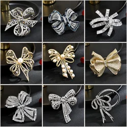 2024 Women's Bow-knot Brooches Elegant Pearl Zircon Tassel Brooch Pin Cute Bow Pins Jewelry Accessories broches para ropa mujer