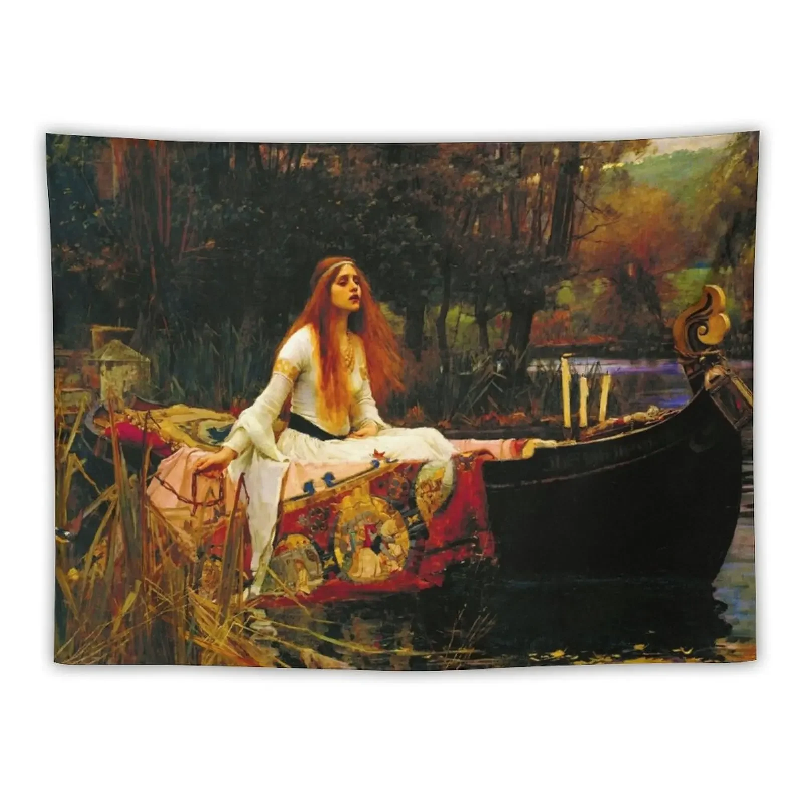 John William Waterhouse The Lady of Shalott Tapestry Wall Hanging Wall Room Decorations House Decor Tapestry