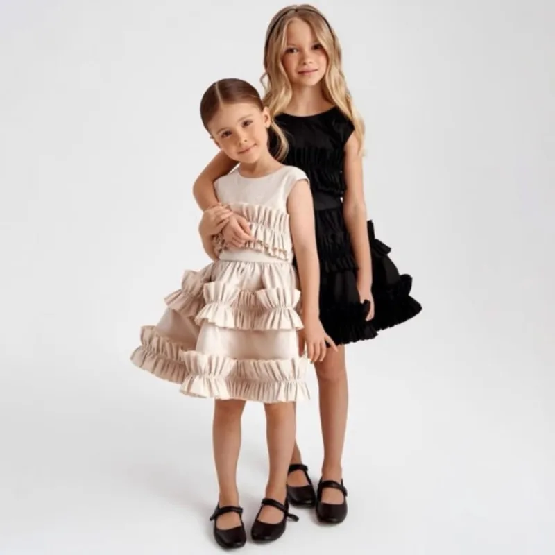 UNITIM Kids Girl Long Slip Dress Summer Children Girls Backless Maxi Dress 2-8Y Baby Girl Jk Princess Dress Little Girl Vestidos