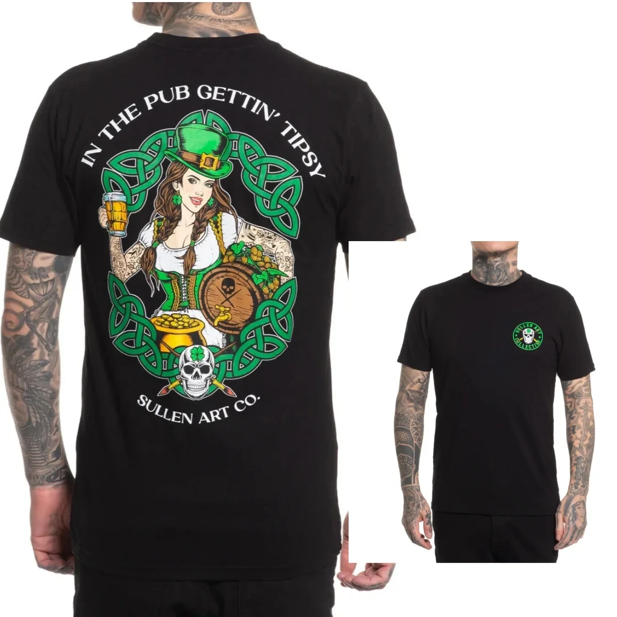 Sullen Art Collective True Artist Pin Up Tattoo Men's Premium Tee IN THE PUB High-end Luxury Unisex Style Both of Men and Women