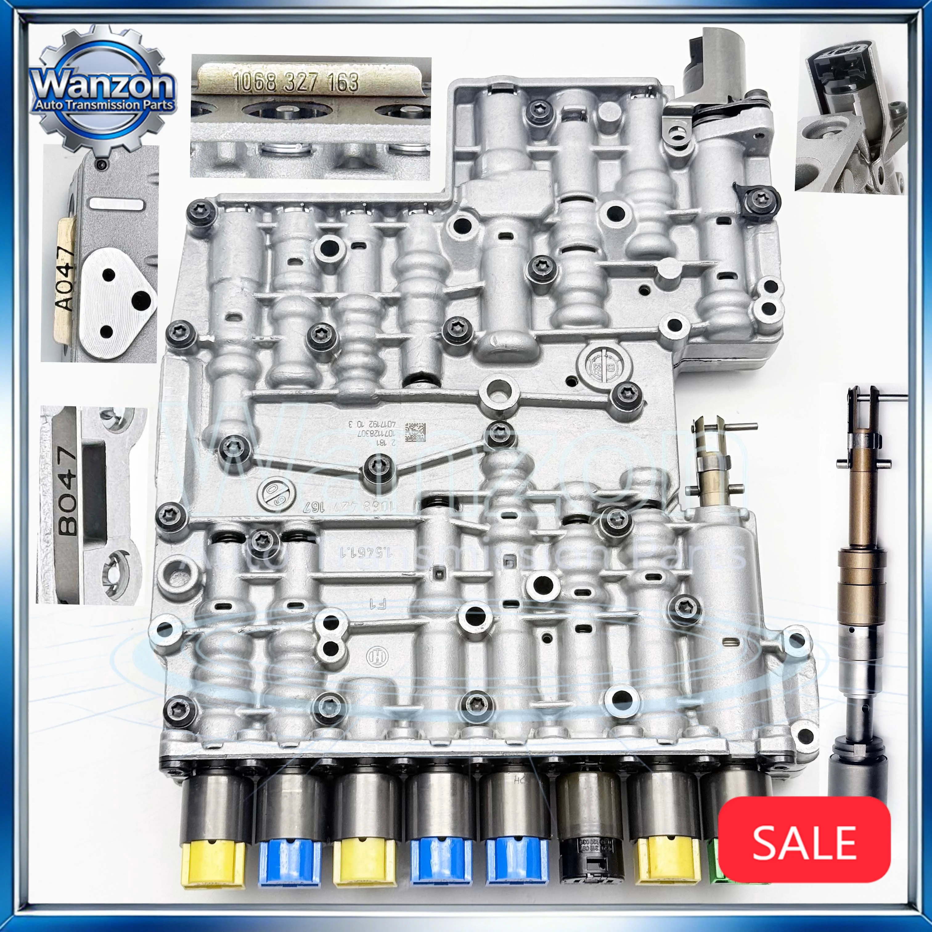 6HP19 6HP26 ZF6HP19 6HP32 Automatic Transmission Valve Body with 7pcs Solenoid Valve 1068298044 1068327163 Suitable for BMW