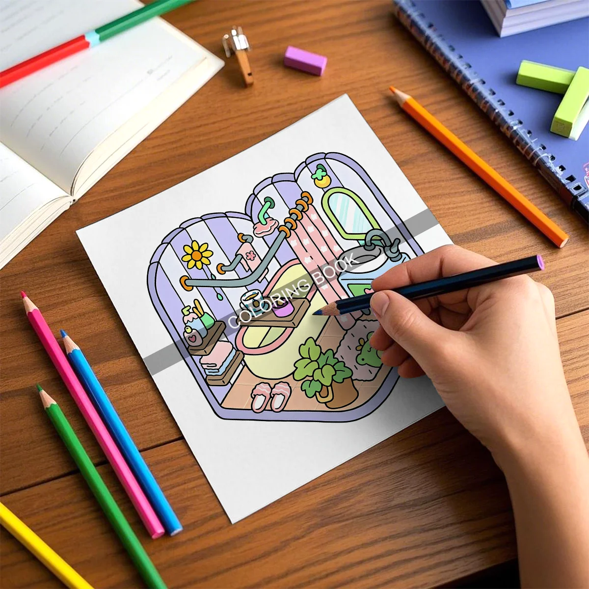 LITTLE CORNER Adult Coloring Book for Adults Cute Cozy Comfy Patterns Stress Relief Relaxation DIY Graffiti Drawing Art Book image 5