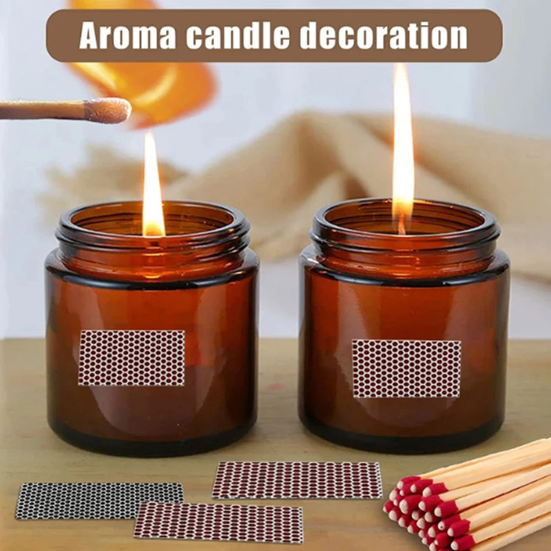 Matchstick Striker Sticker DIY Rectangle Adhesive Matches Skin Flame Paper Phosphorus Sheet DIY Aromatherapy Candle Accessories