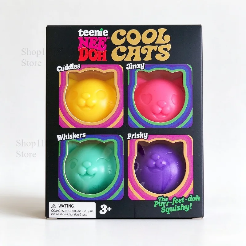 1Pc Mini Cute Cat Maltose Decompression Toy Non Stick Odorless Non-toxic Fun Toy Pressure Relief Tool For Adults and Students