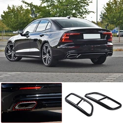 For Volvo XC60 S60 XC90 S90 V90 Stainless Steel Car Exhaust Muffler Decorative Cover Exhaust pipe Cover Stickers Car Accessories