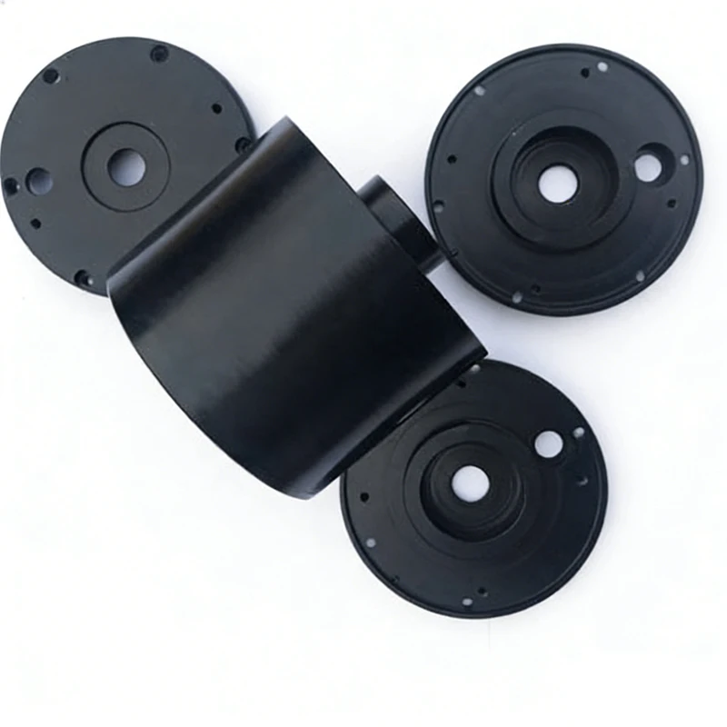 

Precision Black Anodized Aluminum Mechanical Components Custom End Caps Barrel Kits CNC Milling for High Precision Projects