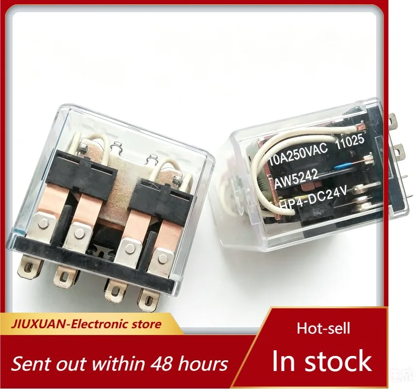 24VDC Coil 14 Pin 4 Groups Contacts General Purpose Relay HP4-DC24V 10A 250VAC Transparent Industrial Control Switch Relay