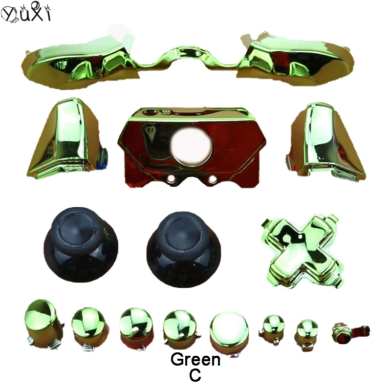 Yuxi-Xbox One Elite用のゲームボタン,電気メッキボタン,修理アクセサリー,新品,lb,rb,lt,rt,ゲームハンドル,方向キー,フルセット