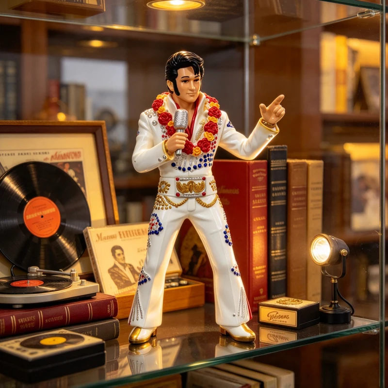 Elvis Presley Rock and Roll Resin Figurine Singer Statue Stage Performer Desktop Decor Collectible Gift for Fans
