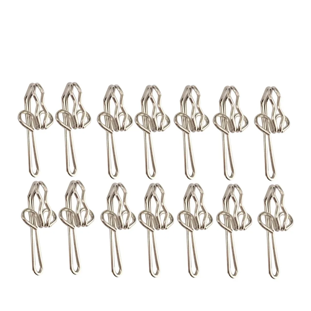 100Pcs Nickel Plated Iron Curtain Hooks for Drapery Rings Track Shower Blackout Curtains Wall Art Pegboard Decor Vintage Living