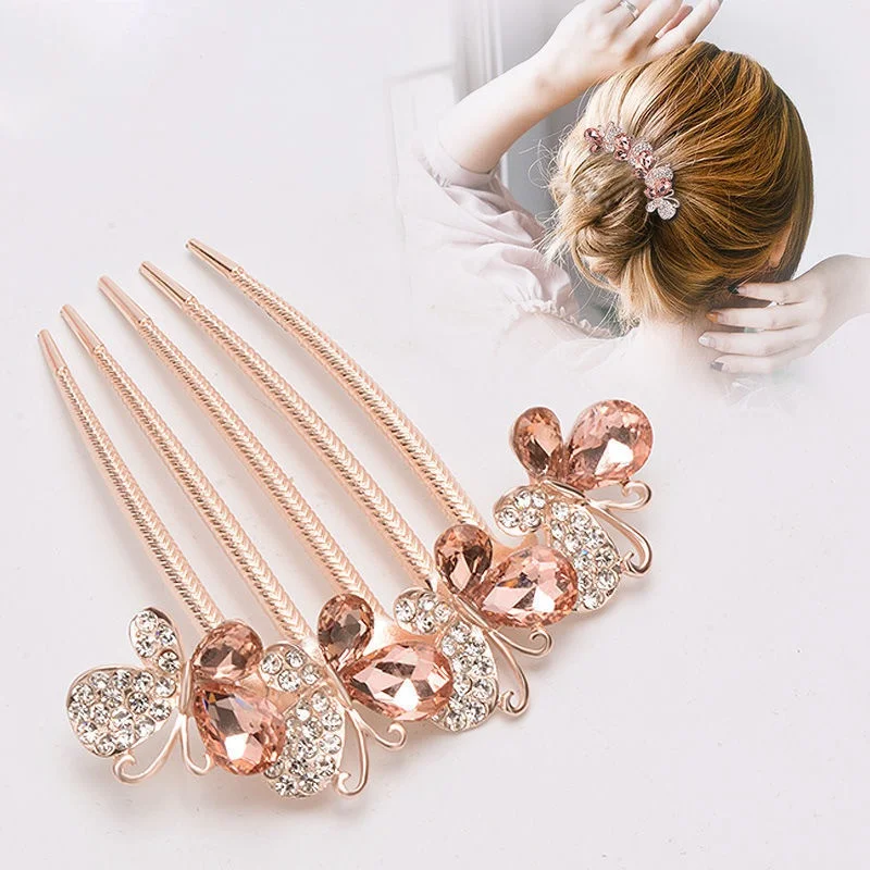 Rhinestone Hair Comb Butterfly Hairpin Women\'s Fashion Retro Luxury Hair Accessories