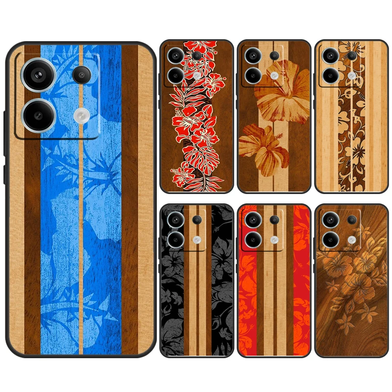 Hawaiian Faux Surfboard Case For Xiaomi Redmi Note 13 Pro Plus Note 9 10 11 12 Pro 9S 10S 11S 12S 10C 12C 13C Coque