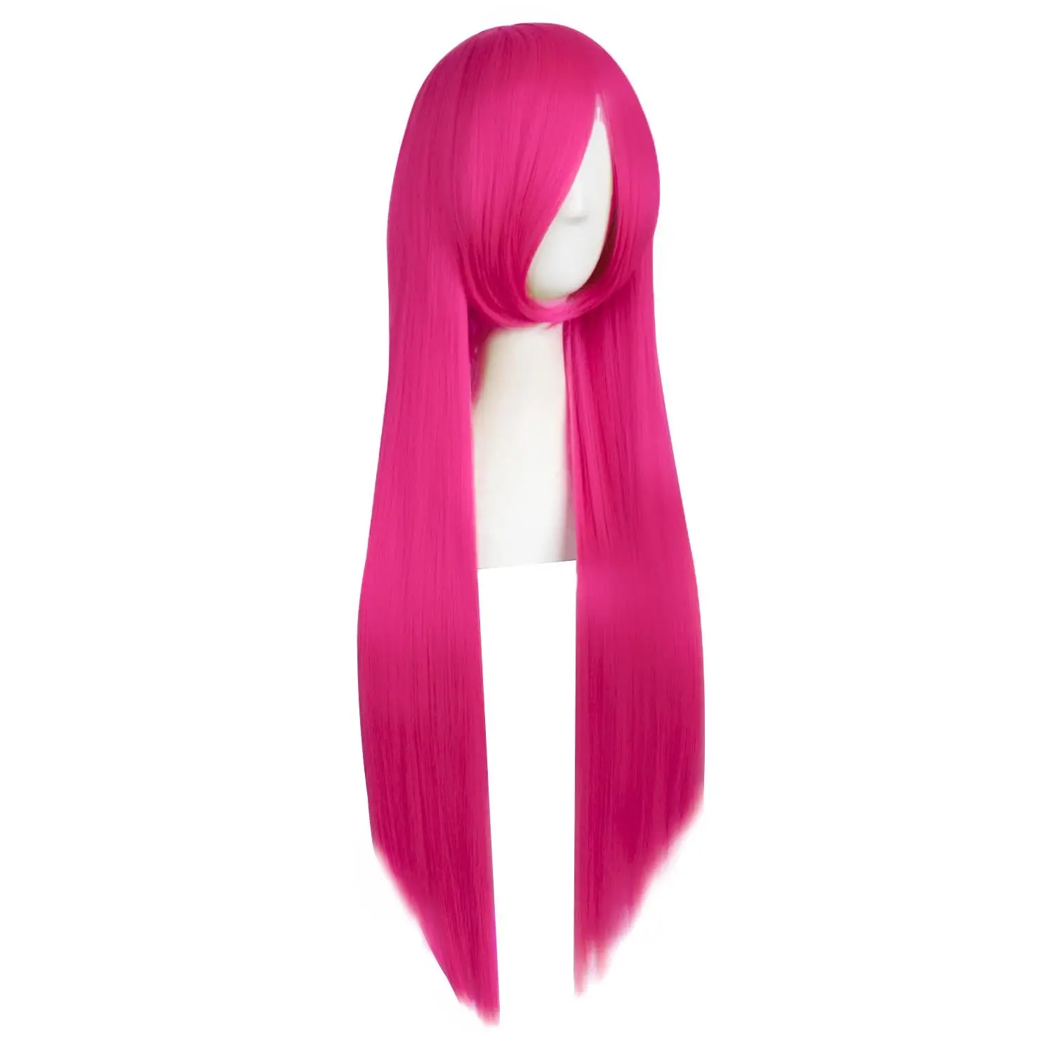 

Длинный прямой парик для косплея в стиле аниме, 32 дюйма/80 см (ярко-розовый)
