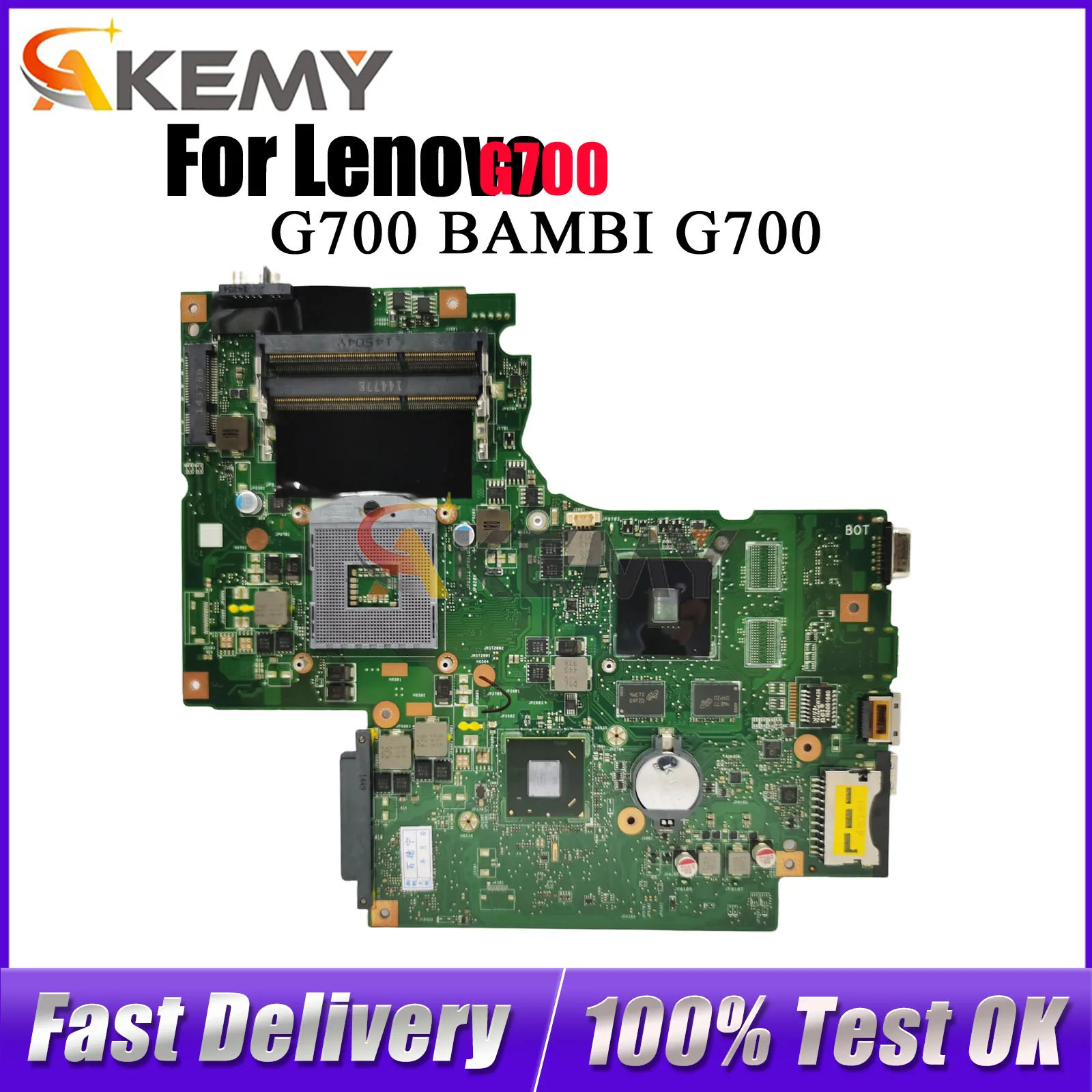 

Материнская плата для ноутбука Lenovo IdeaPad G700 G700 с чипсетом HM70 Celeron CPU GMA HD 17,3 дюйма, 100% полностью протестирована