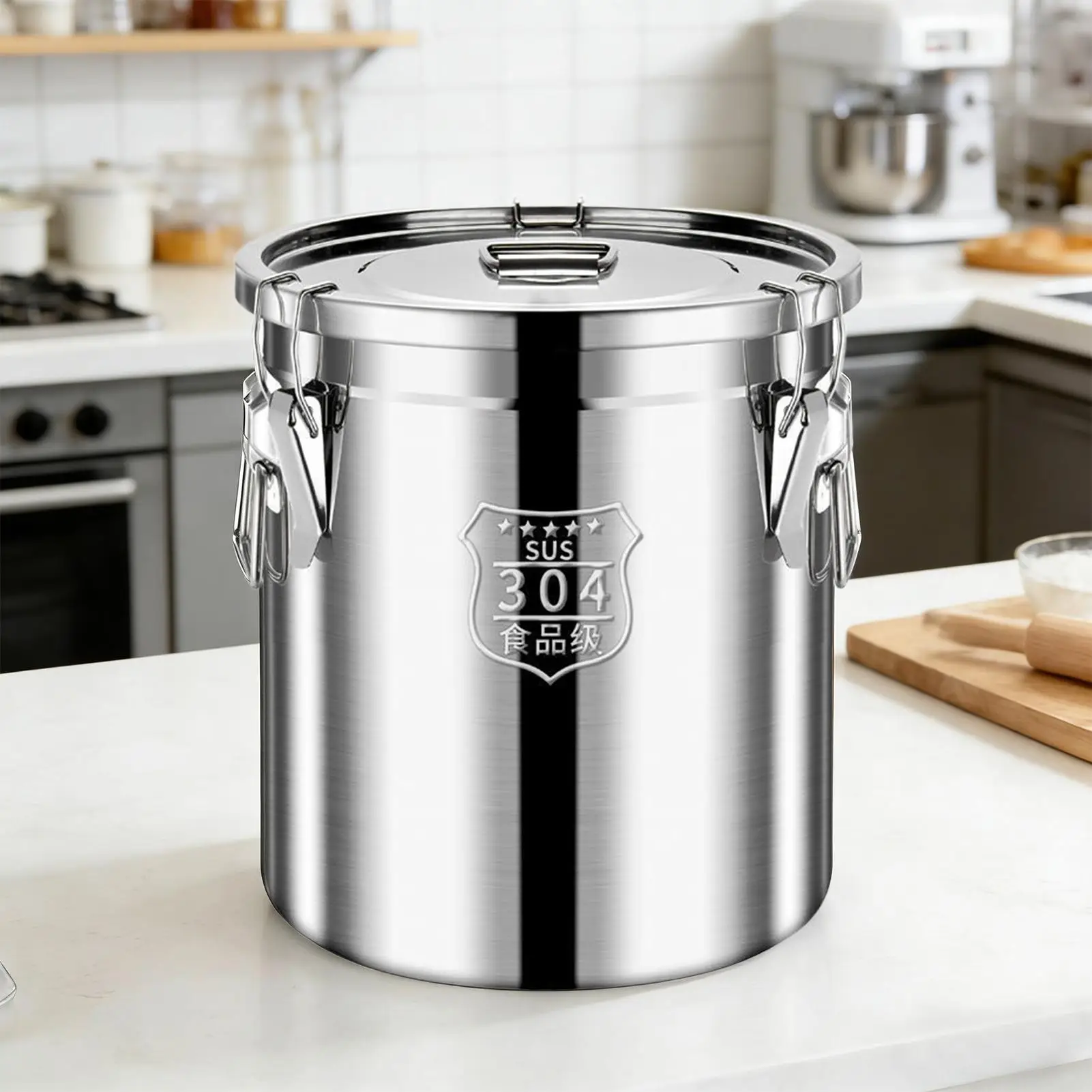 Vacuum Sealed Tank Coffee Bean Storage Tank Household 304 Stainless Steel Food Storage Jars Moisture-proof Sealed Container