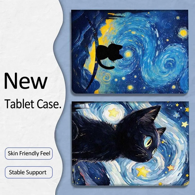 

Чехол для планшета Cat Starlit Sky Art, популярный подарок для Samsung Galaxy Tab A7 A A8 A9 A11 S6 S11 10.1 10.4 10.5 дюймов Lite Plus, мягкий чехол для планшета