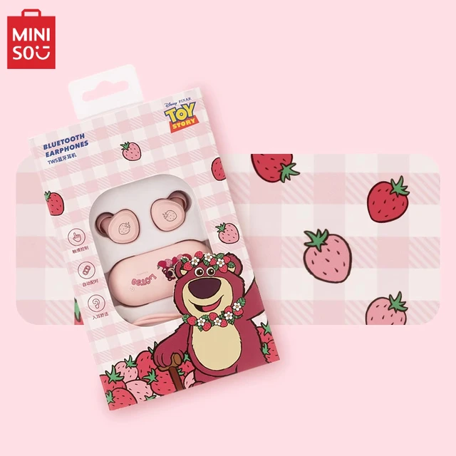 MINISO Lotso IPX7 Waterproof TWS Headphones Strawberry Bear Series Kawaii  Anime Peripheral Birthday Gift Is Easy To Carry - AliExpress