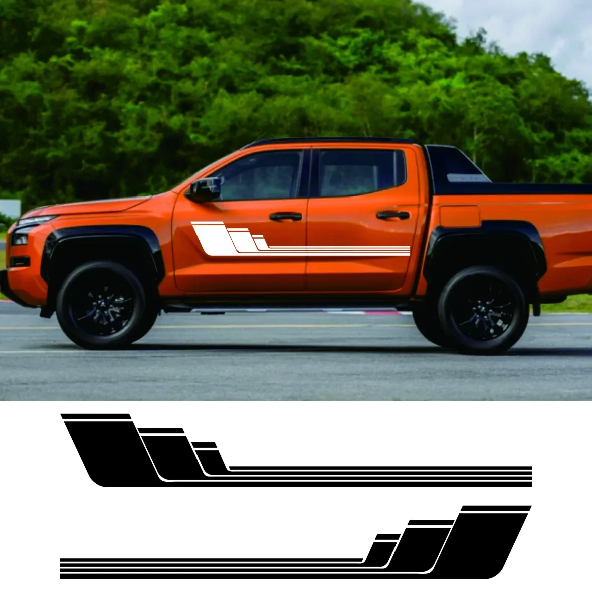 

Pickup Door Side Retro Hockey Stick Sticker For Ford F150 Raptor XLT Lariat King Ranch Truck Decal Decor Cover Auto Accessories