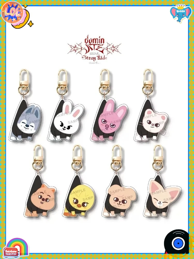 

Stray Kids SKZOO 2026 новый двусторонний акриловый брелок детский подарок на день рождения пара подарок коллекция фанатов кулон