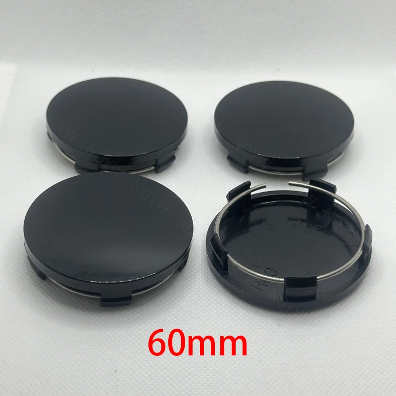 4Pcs/Set 60mm ABS Car Wheel Hub Center Cap Cover Black Silver Universal Vehicle Rims Dust- proof Cover Hubcaps Hub Center Cover