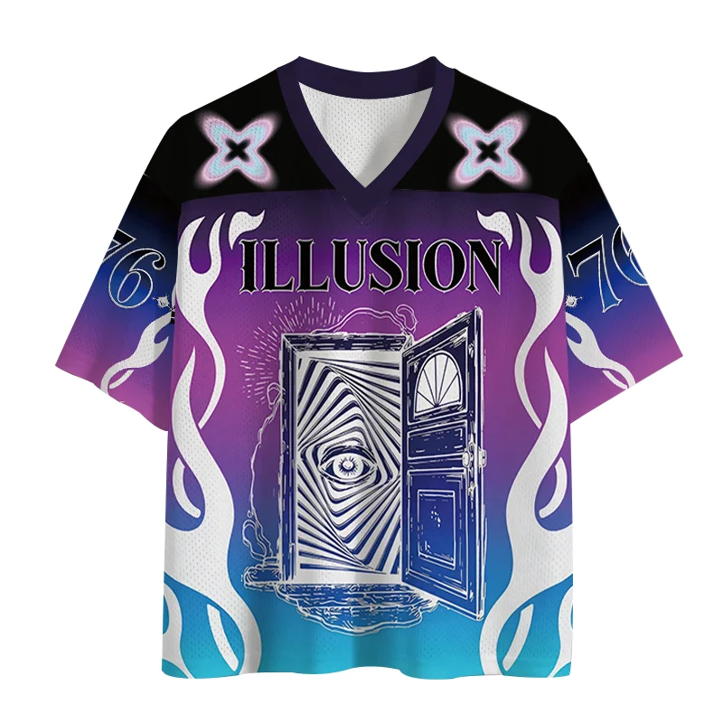 

2026 Hot Selling Sports Short Sleeved Shirts, Popular V-neck Short Sleeved T-shirts, Sports High-end Design Mesh Knitted Shirts