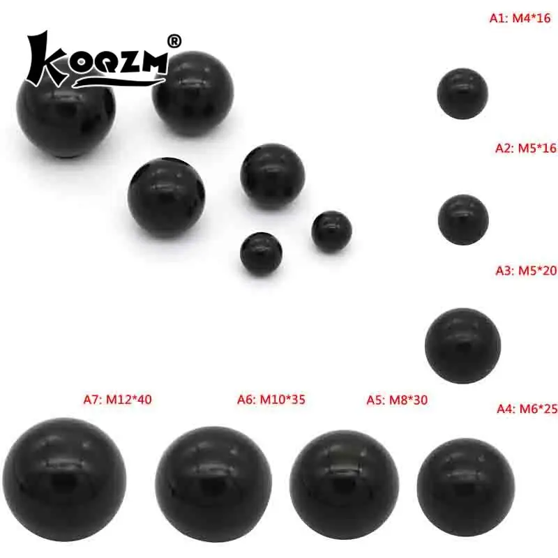 Black plastic M4/M5/M6/M8/M10/M12 thread ball shaped head clamping nuts knob