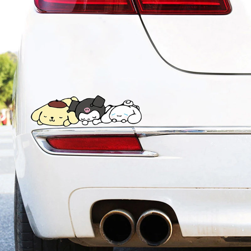 Sanrio Kawaii Stickers Cinnamoroll Kuromi Car Body Window Decoration Stickers For Truck Automobile Motorbike Bike Vehicles