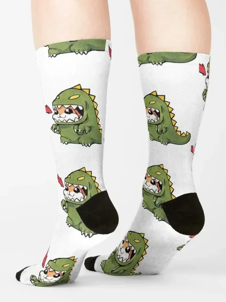 Ao Dinosaur Yona of the Dawn Socks loose winter thermal new year Toe sports Women Socks Men's