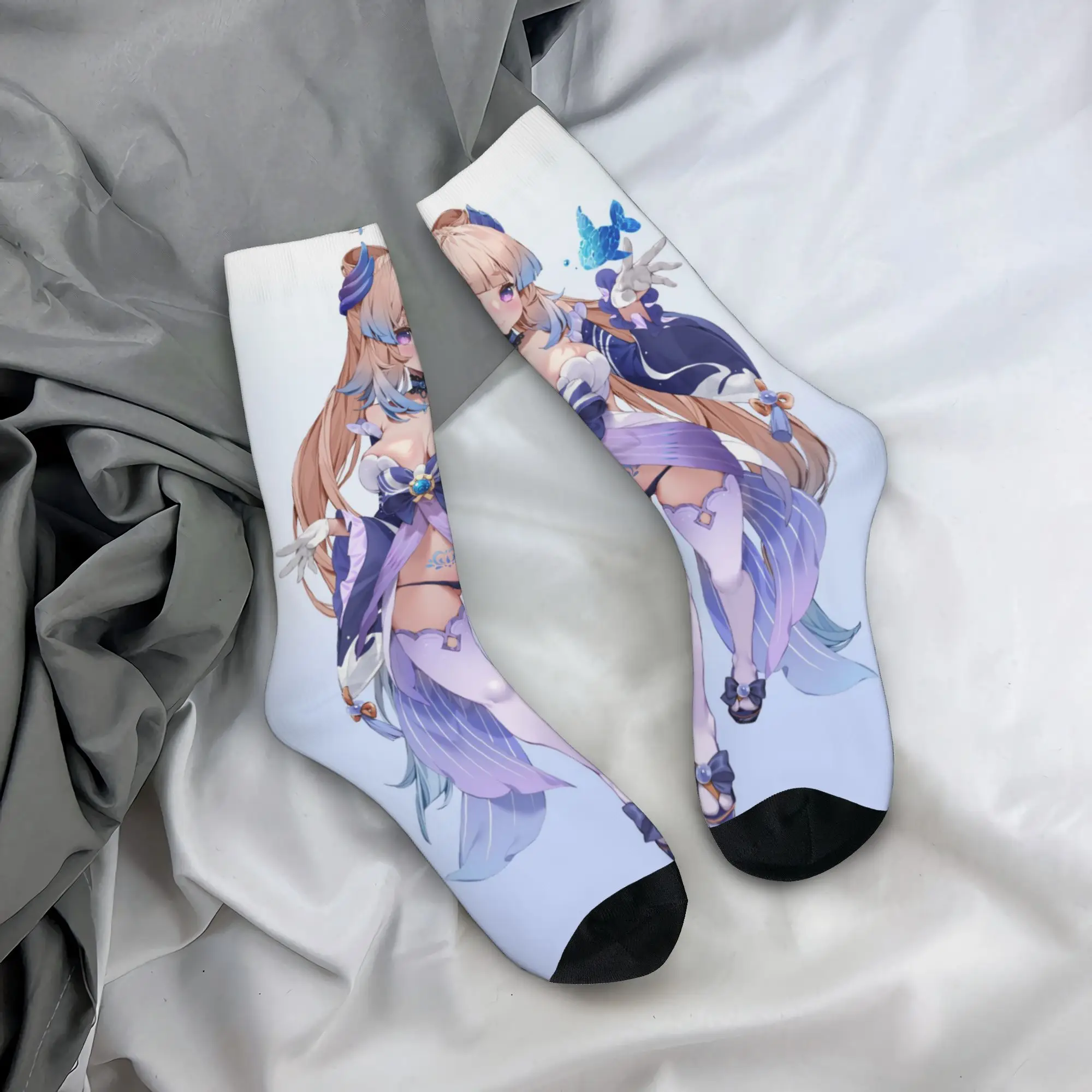 Japan Game T-Tenkafuma Anime  Men's Crew Socks Unisex Cute 3D Printed Comic Dress Socks