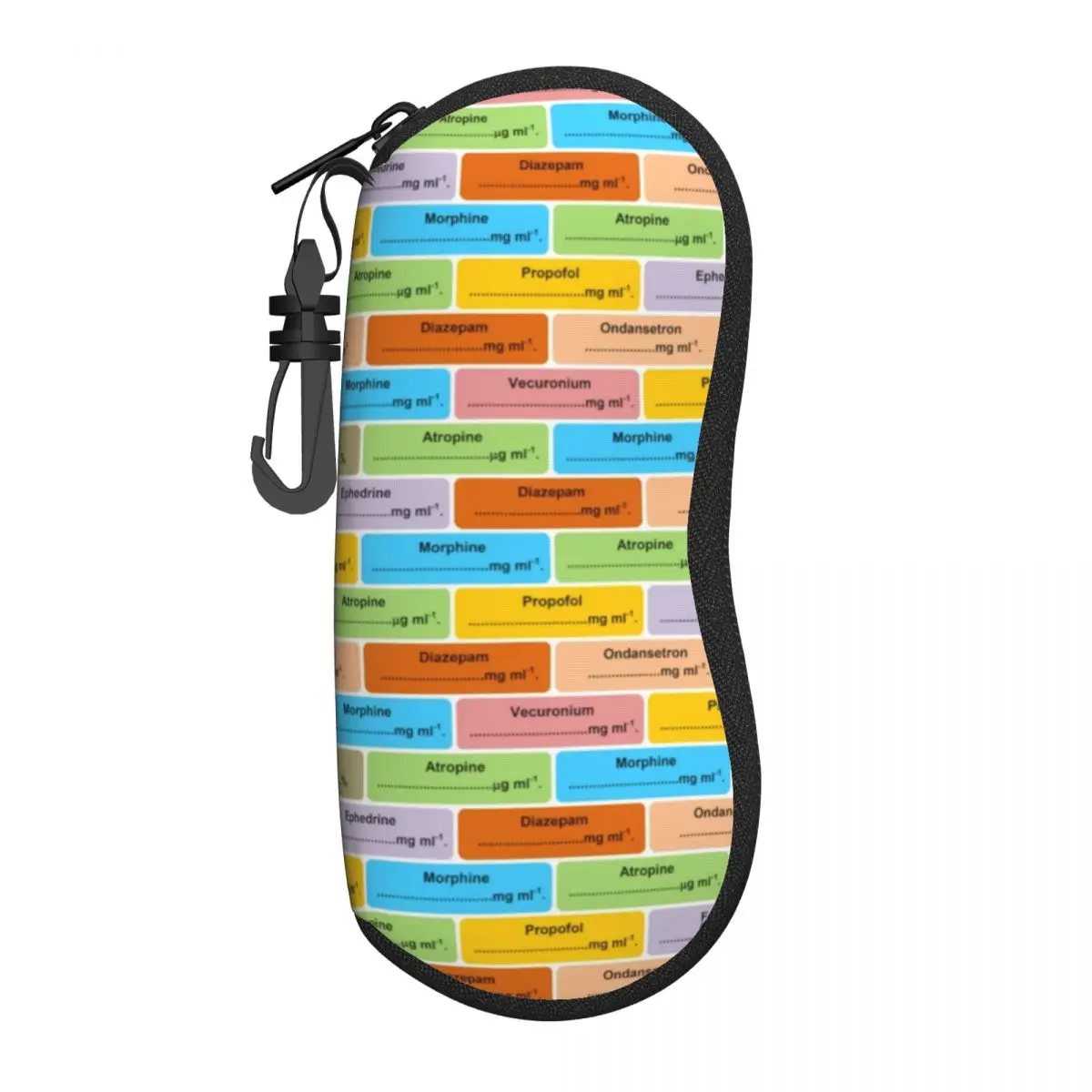 Custom Medical Nurse Anesthesia Medication Labels Shell Eyeglasses Protector Cases Fashion Sunglass Case Glasses Pouch